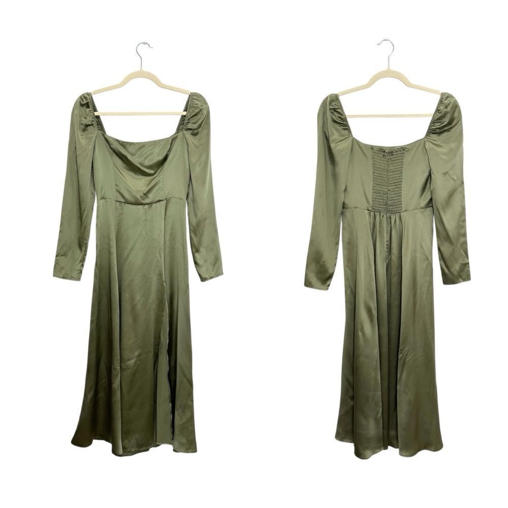 Reformation Maryanne Silk Dress in green - Picture 7 of 9